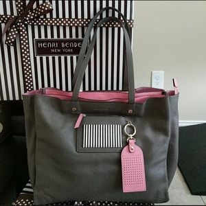 Henri Bendel Influencer Tote with Influencer Strap and LOL pin